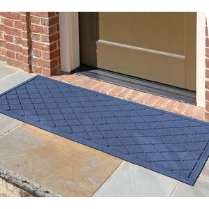 Aqua Shield Argyle Navy 22 in. x 60 in. Recycled Polyester/Rubber Indoor Outdoor Runner Mat