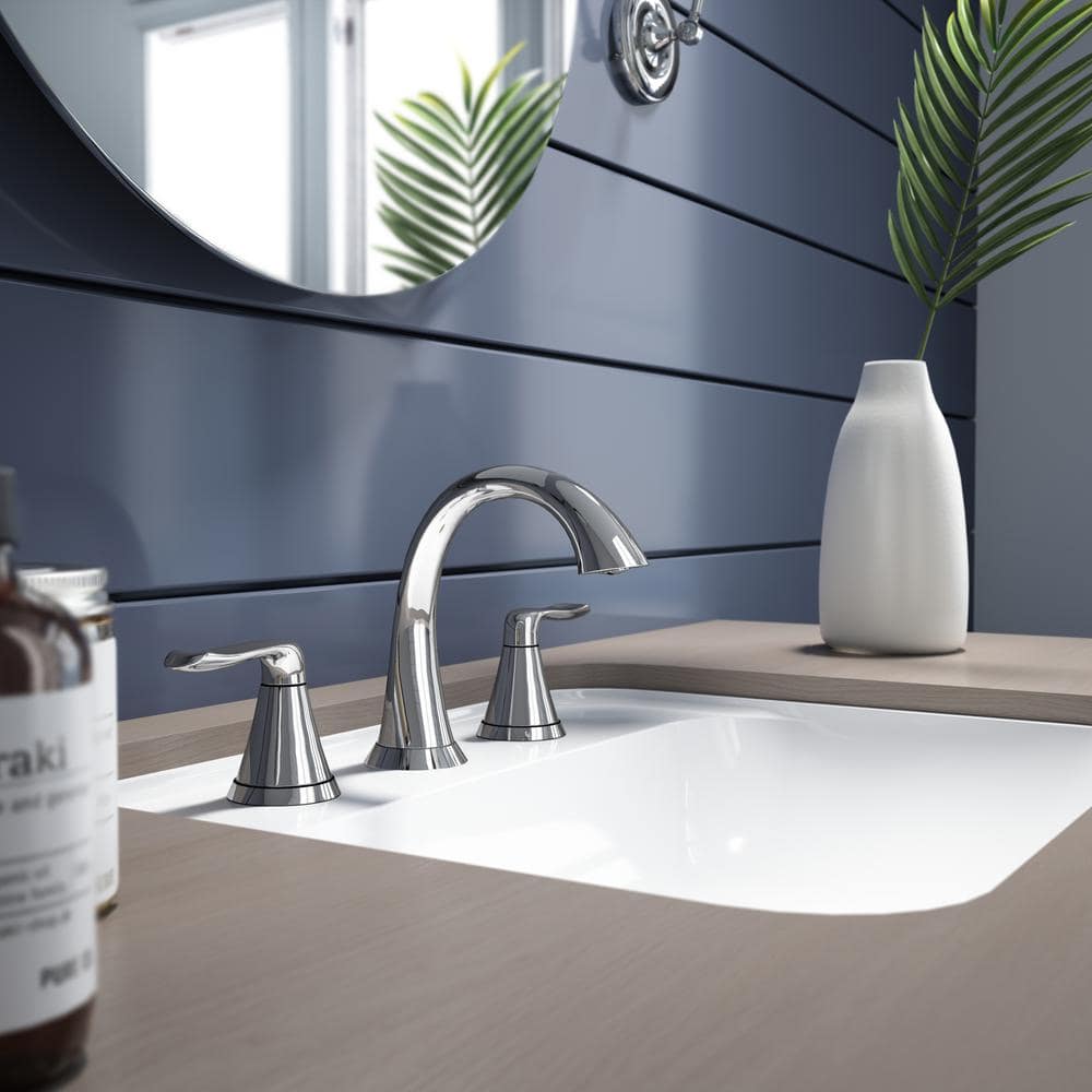 Piccolo Polished Chrome 6.125" Mid-Arc Bathroom Faucet with Drain