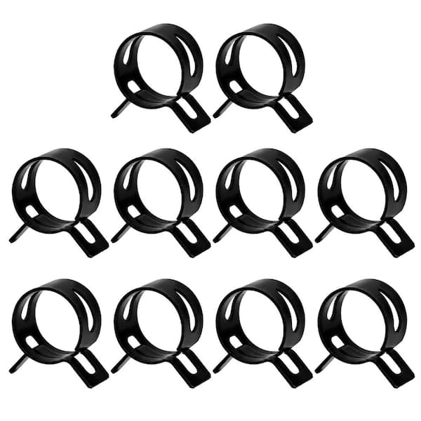10-Pack Black 0.79 in ID Spring Band Hose Clamps for 7/8 in OD Fuel, Vacuum, Air and Water Hoses