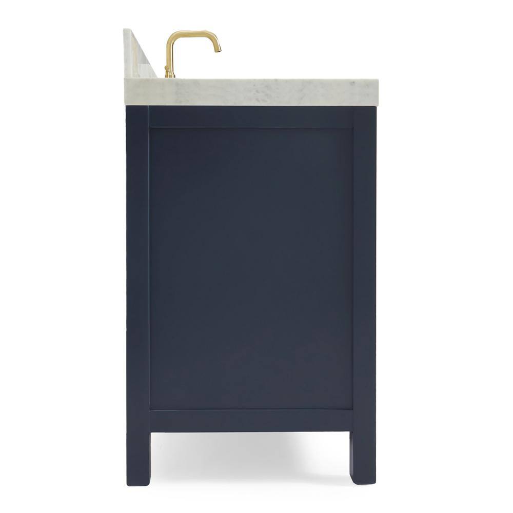Midnight Blue 54" Freestanding Vanity with Carrara Marble Top