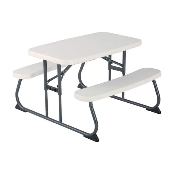 Lifetime 33 in. Almond Rectangle Steel Frame Resin Top Folding