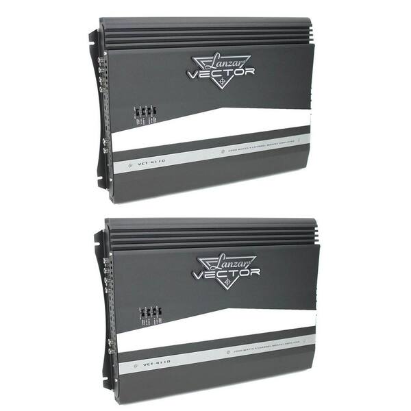 LANZAR 2000-Watt 4-Channel High Power MOSFET Car Audio Amp (2-Pack)