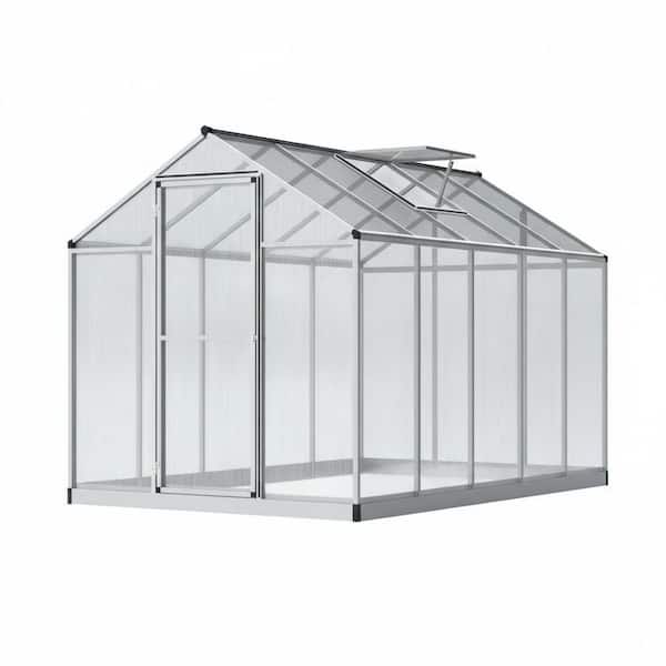 10 ft x 6 ft Walk-In Polycarbonate Greenhouse-Outdoor Green House with Panels for Year-Round Gardening