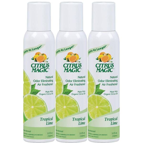 Citrus Magic 3 oz. Tropical Lime All Natural Odor Eliminating Air Freshener Spray (3-Pack)