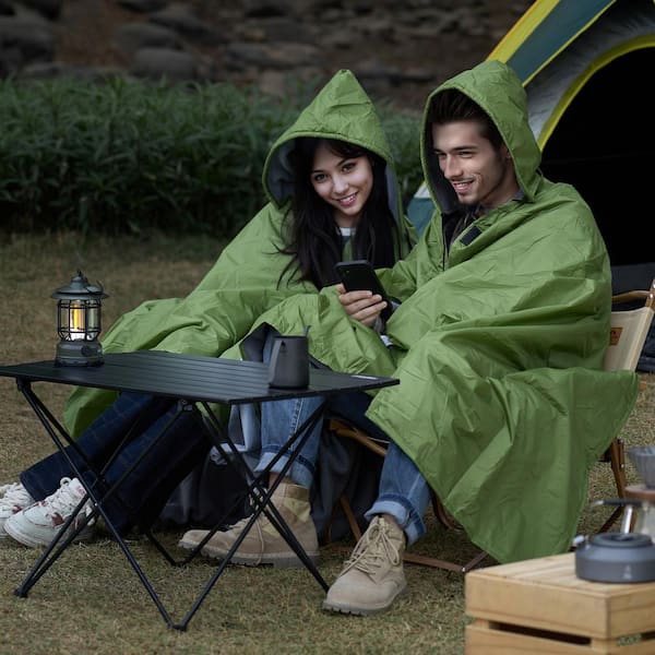 Camping Blanket Large Full Warm Stadium Blanket Polyester Fleece Flame Retardant Great 79 in. x 59 in. Army Green