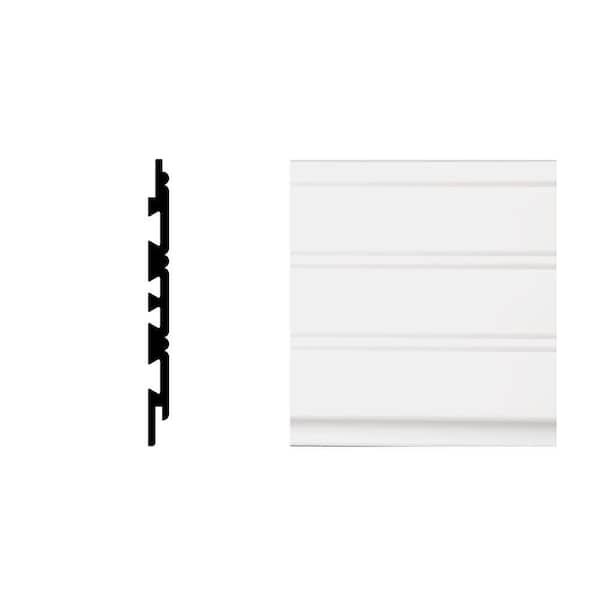 2352 32/81 in. x 5 14/23 in. x 96 in. Primed PVC Composite Panel Moulding (1-Piece − 8 Total Linear Feet)