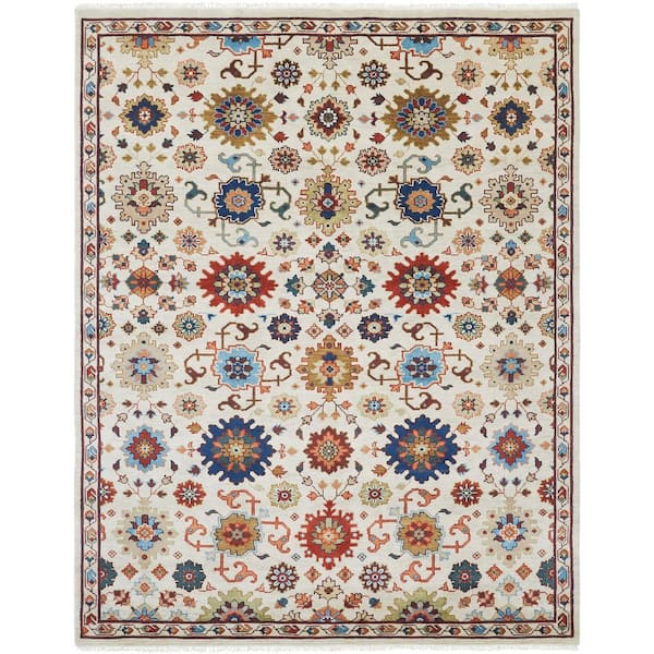 Umbria 2 ft. x 3 ft. Ivory/Multi-Colored Abstract Washable Area Rug