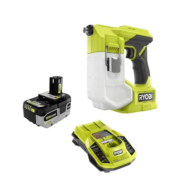 RYOBI ONE+ 18V Cordless Handheld Sprayer with HIGH PERFORMANCE 4.0 Ah Battery and Charger Kit