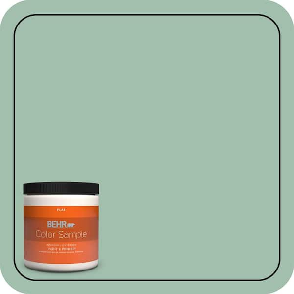 BEHR PREMIUM PLUS 8 oz. #MQ6-13 Spring Reflection Flat Interior/Exterior Paint & Primer Color Sample