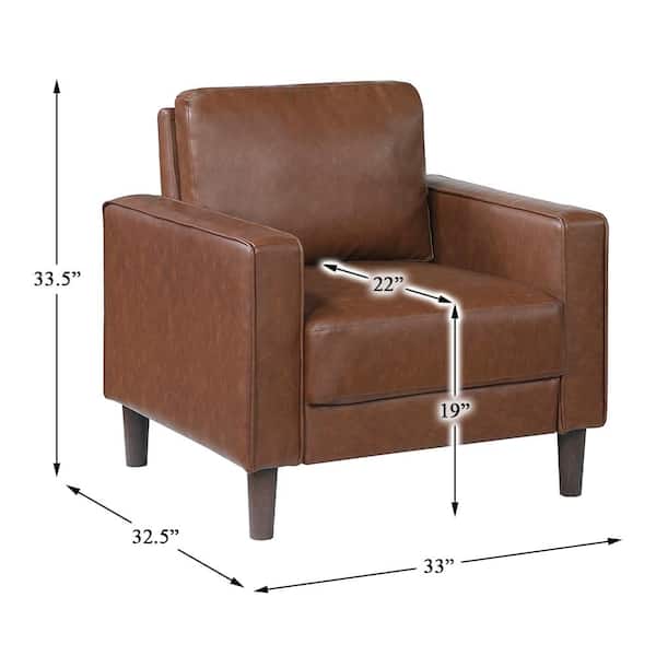 Lazzara Apollo Chocolate Faux Leather Arm Chair 9203CHC-1 - The
