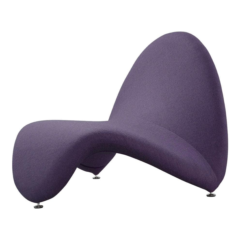 Sculptural Geometric Purple Metal Accent Chair