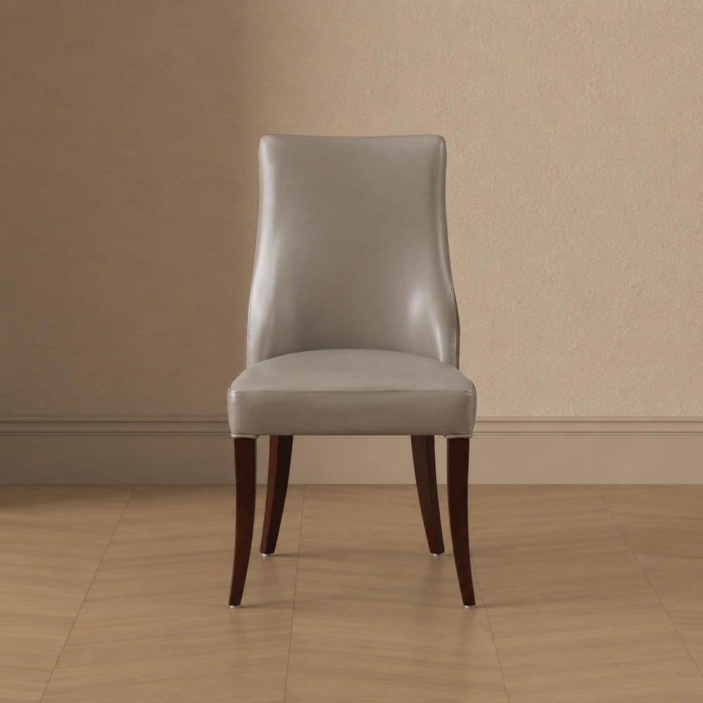 Connie Modern Taupe Vegan Leather and Velvet Upholstered Dining Side Chair (Set of 2)