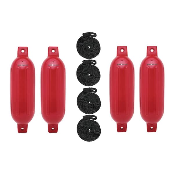 Extreme Max BoatTector 4.5 in. x 16 in. Fender Value in Red (4-Pack)