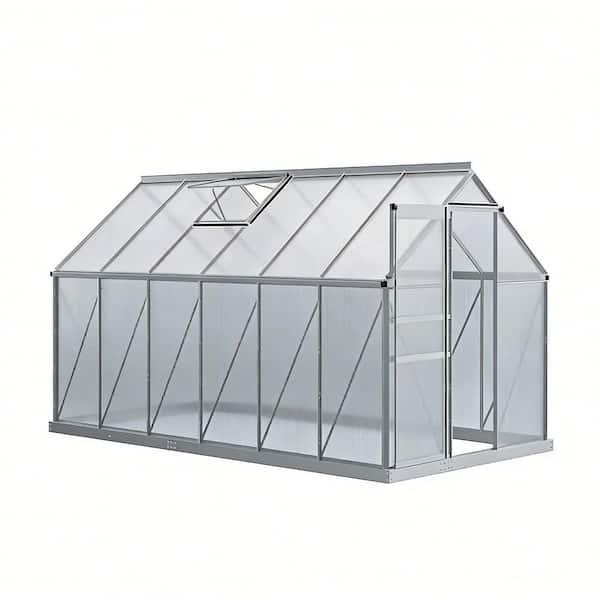 INMITOM 12.3 ft. W x 6.2 ft. D x 6.5 ft. H Silver Greenhouse Kit