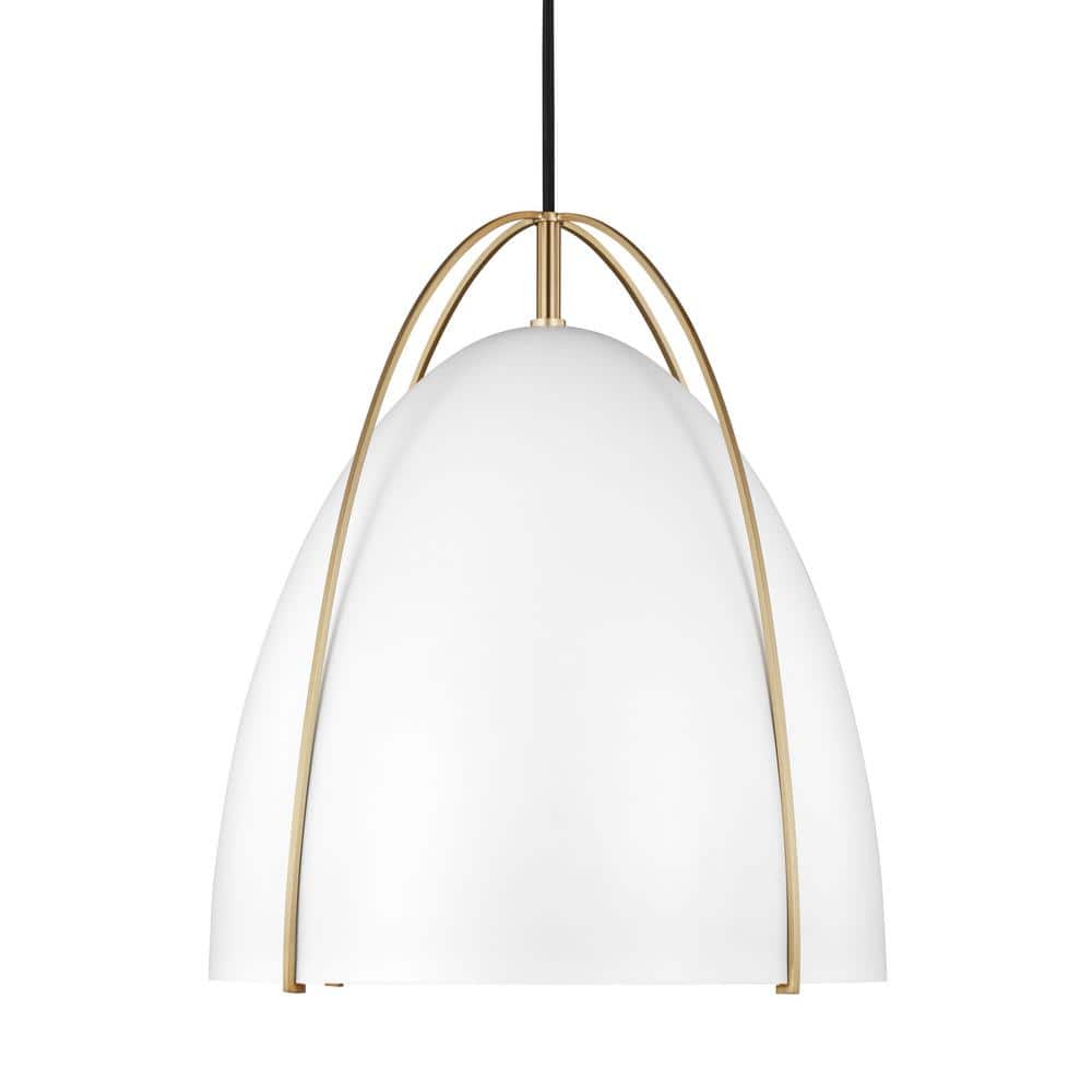 Norman Contemporary 1-Light Indoor/Outdoor Pendant in Satin Brass