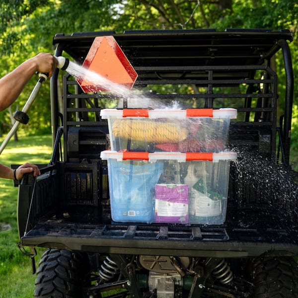 HDX 14-Gal. Clear Defender Weatherproof Storage Tote 999-WP-14G-C