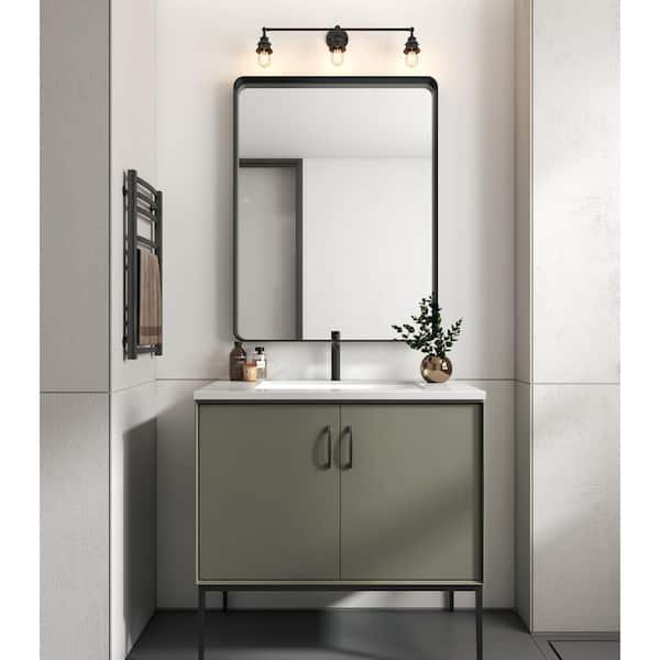 TOOLKISS 36 in. W x 28 in. H Rectangular Aluminum Framed