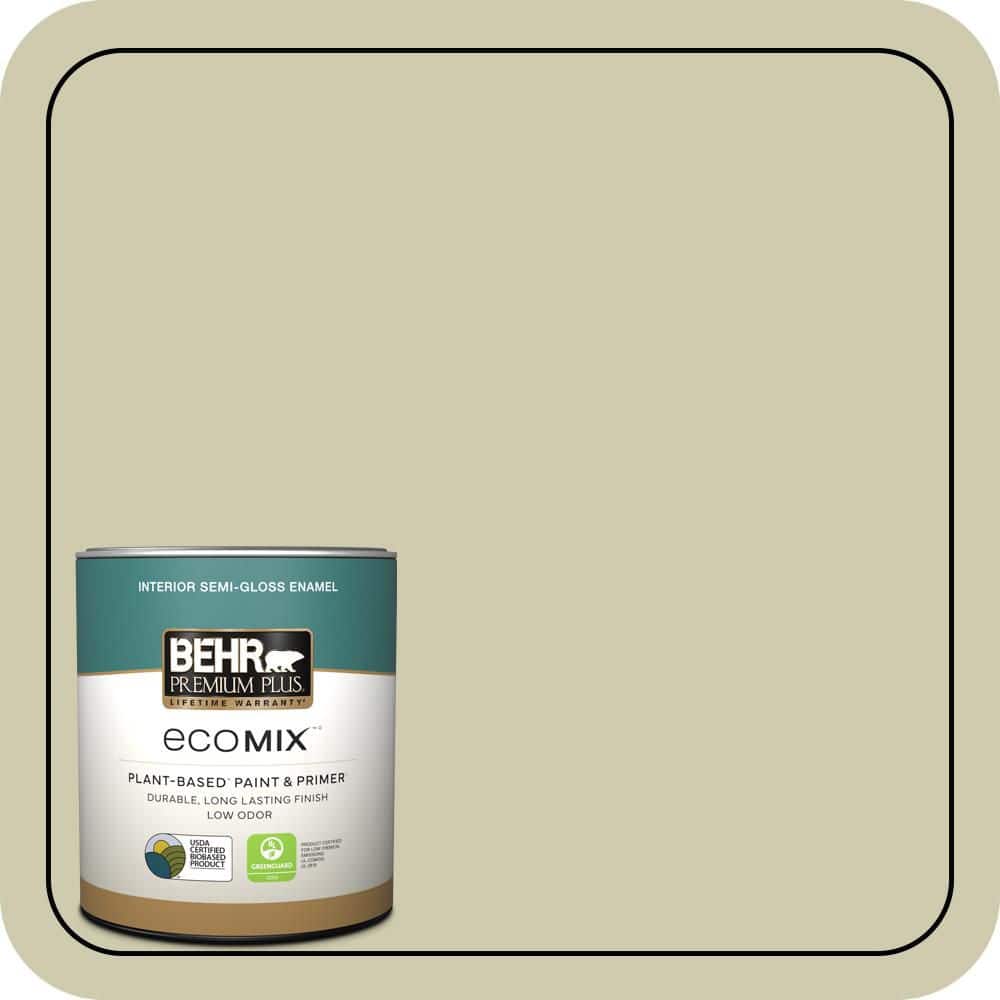 1 qt. #PPU9-18 Cilantro Cream Semi-Gloss Enamel EcoMix Plant-Based Interior Paint & Primer price history on PriceWatchPro