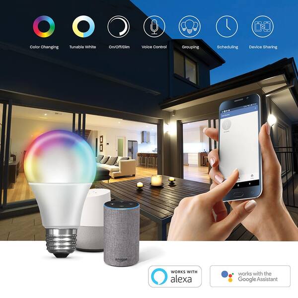 Koogeek E26 RGB Light Bulb Compatible with  Alexa and Google Assistant Voice Control Schedule 16 Million Color Changing Bulb 8.5W 2 Pack Smart Light Bulb Dimmable LED Light Bulbs