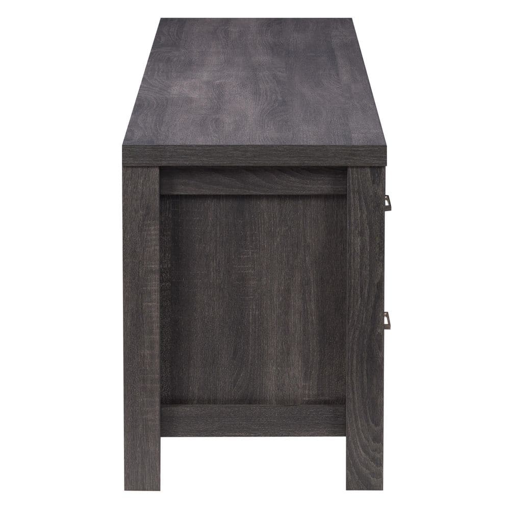Hollywood Dark Gray Engineered Wood TV Cabinet with Doors for TVs up to 85"