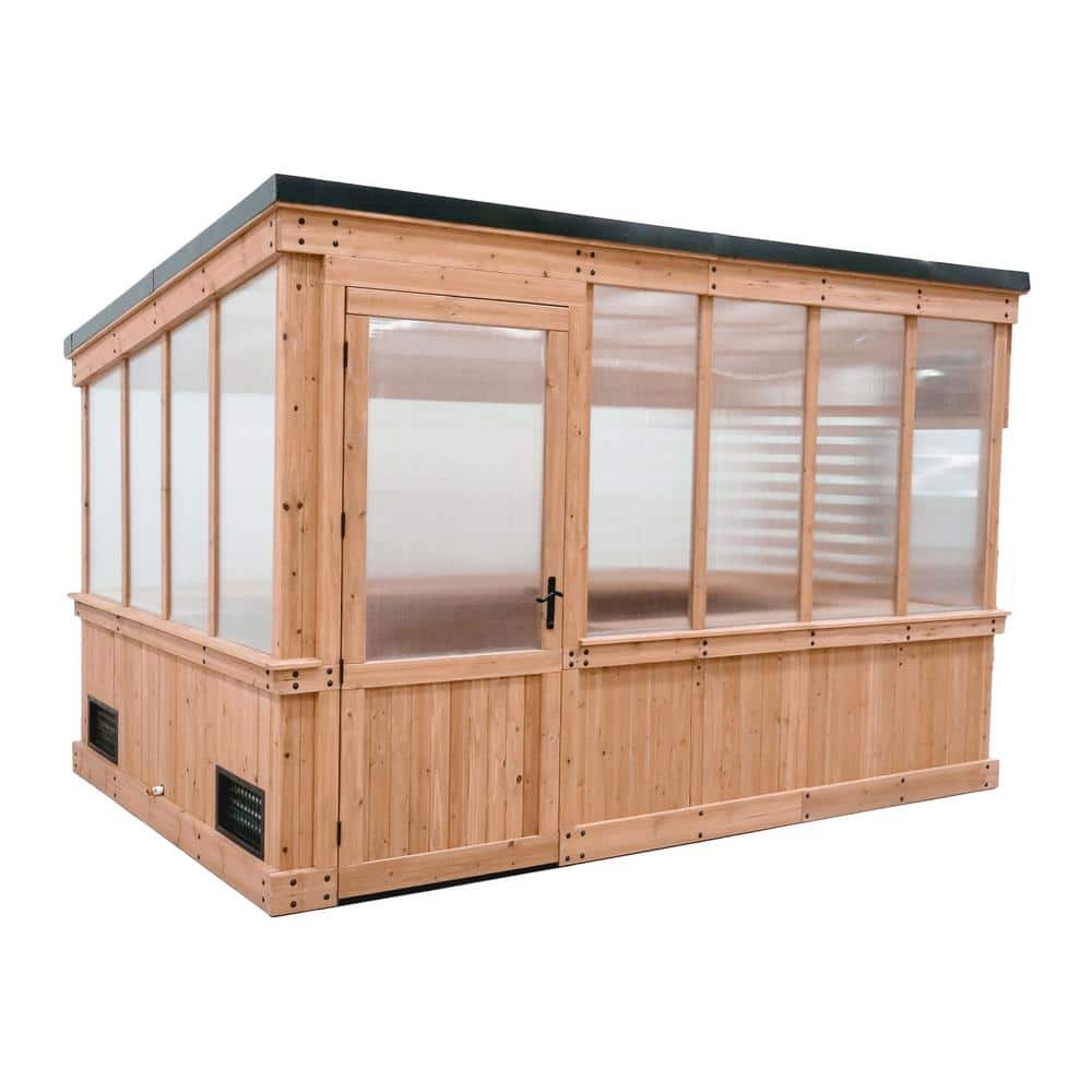 Zalie Cedar and Polycarbonate Modern Greenhouse