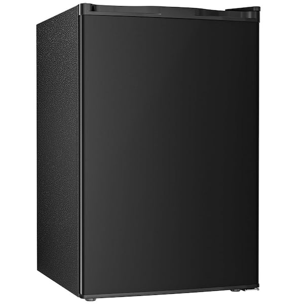 20 in. 4.4 cu. ft. Compact Quiet Mini Refrigerator in Black with Top Freezer and Reversible Door