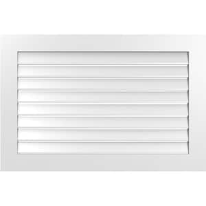 42 in. x 28 in. Vertical Surface Mount PVC Gable Vent: Functional with Standard Frame