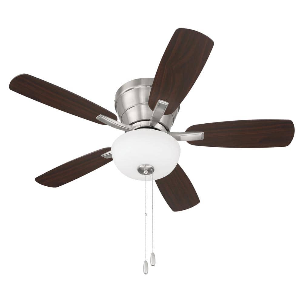 Wheeler 42'' Brushed Nickel Ceiling Fan with Frost White Glass Light
