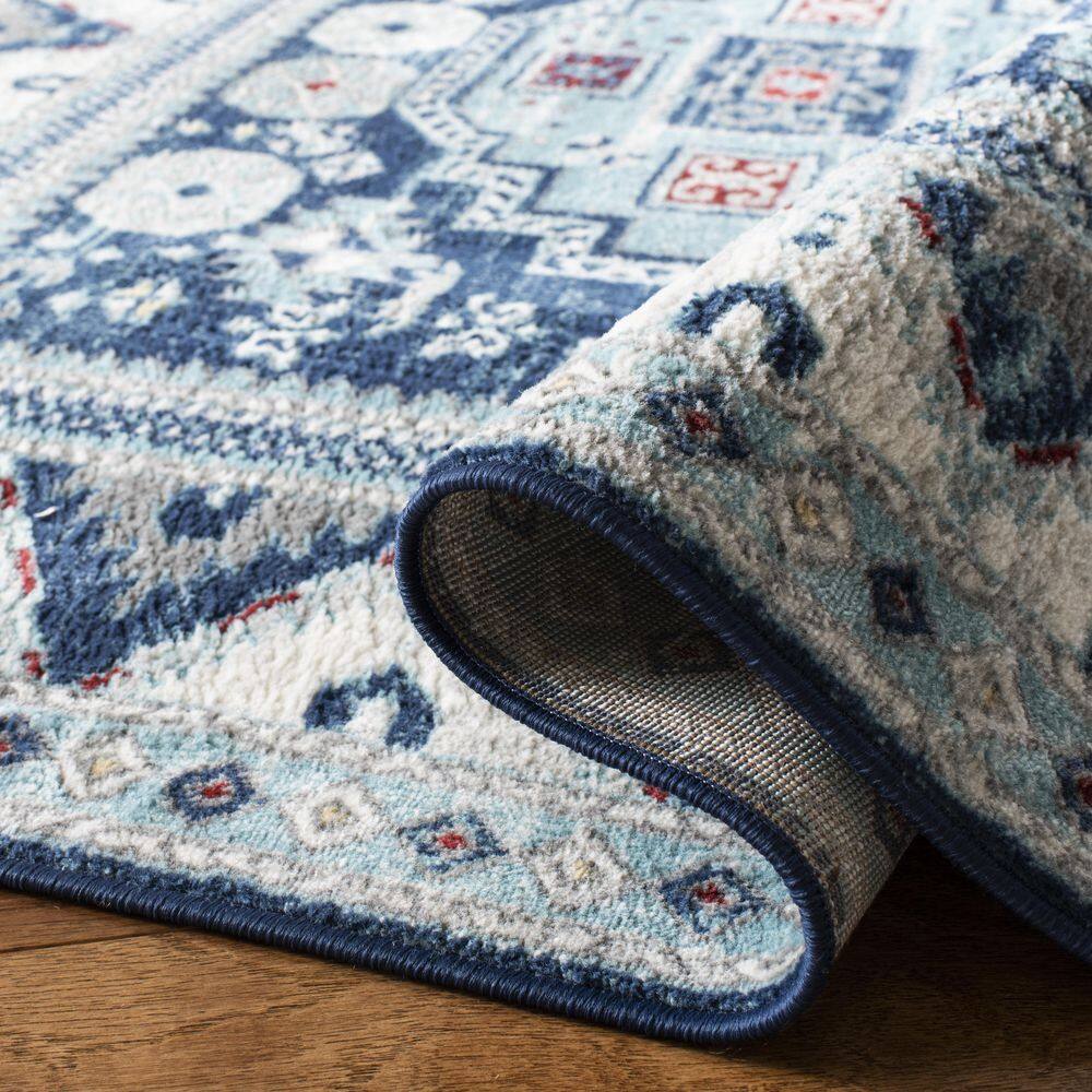 Grand Kazak Red Square 72" x 48" Synthetic Easy-Care Rug