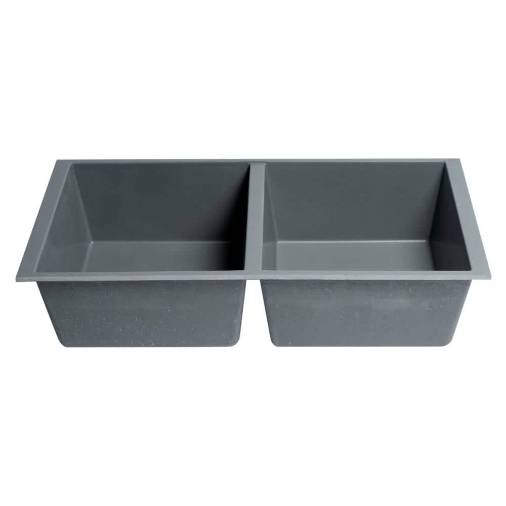 Titanium Gray Double Bowl Granite Composite Kitchen Sink
