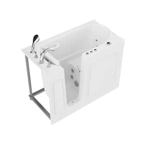 HD Series 53 in. L x 26 in. W Left Drain Quick Fill Walk-in Whirlpool Bathtub with Powered Fast Drain in White