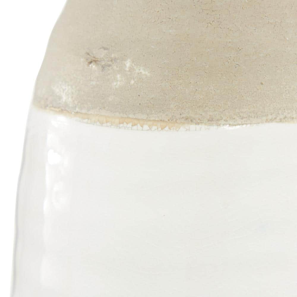 Gray and White Ceramic Bud Vase, 14"