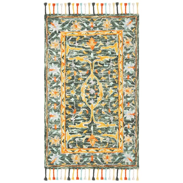 SAFAVIEH Aspen Olive/Rust Doormat 3 ft. x 5 ft. Border Area Rug