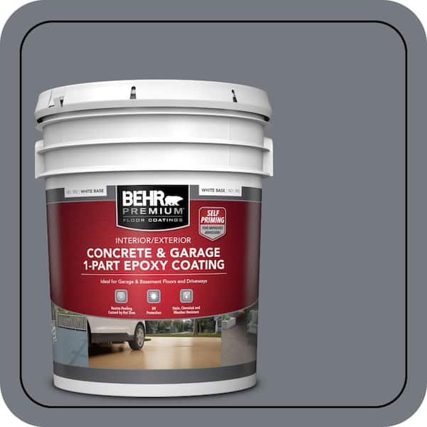 5 gal. #PFC-83 Smokescreen Self-Priming 1-Part Epoxy Satin Interior/Exterior Concrete and Garage Floor Paint