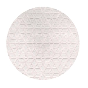 Talaia Neutral Geometric Ivory 5 ft. Round Indoor/Outdoor Area Rug