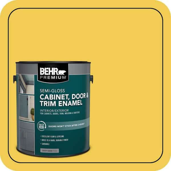 1 gal. #P310-6 Radiant Sun Semi-Gloss Enamel Interior/Exterior Cabinet, Door & Trim Paint