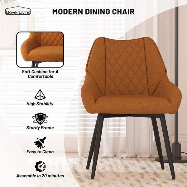 Boyel Living Yellow Fabric Diamond Shaped Soft Side Chair with