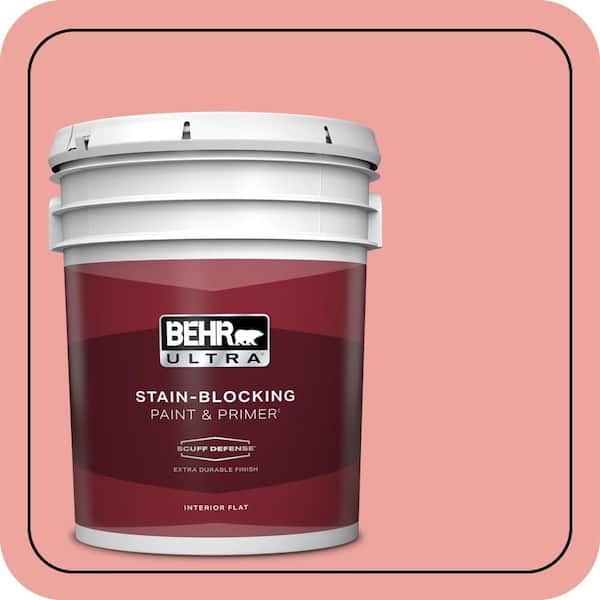 BEHR ULTRA 5 gal. #160B-4 Modestly Peach Extra Durable Flat Interior Paint & Primer