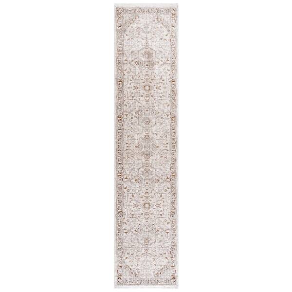 Garnet 2 ft. x 10 ft. Ivory/Gray Rust Medallion Runner Rug