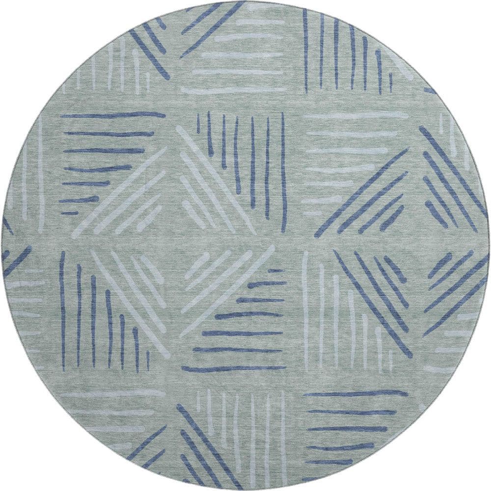 Mayfield Premium Machine Washable Abstract AMF2413 Spa 8 ft. x 8 ft. Round Rug price history on PriceWatchPro