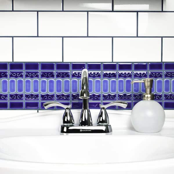 Modena Cobalt Blue 11-1/2 in x 13-1/8 in Porcelain Mosaic Tile (10.7 sq. ft./Case)