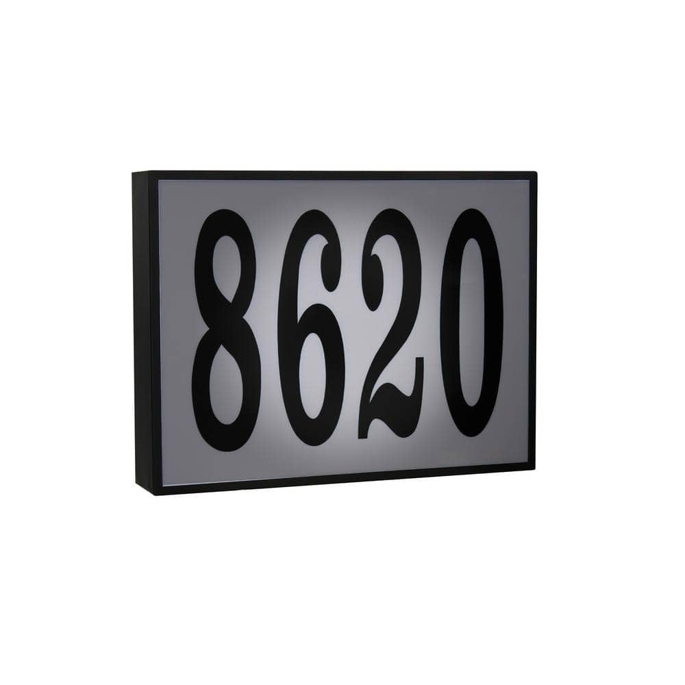 Extra-Large Black Steel LED Address Plaque