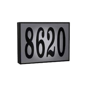 Serrano Extra-Extra-Large Galvanized Steel Black Lighted Address Plaque with LED Lights