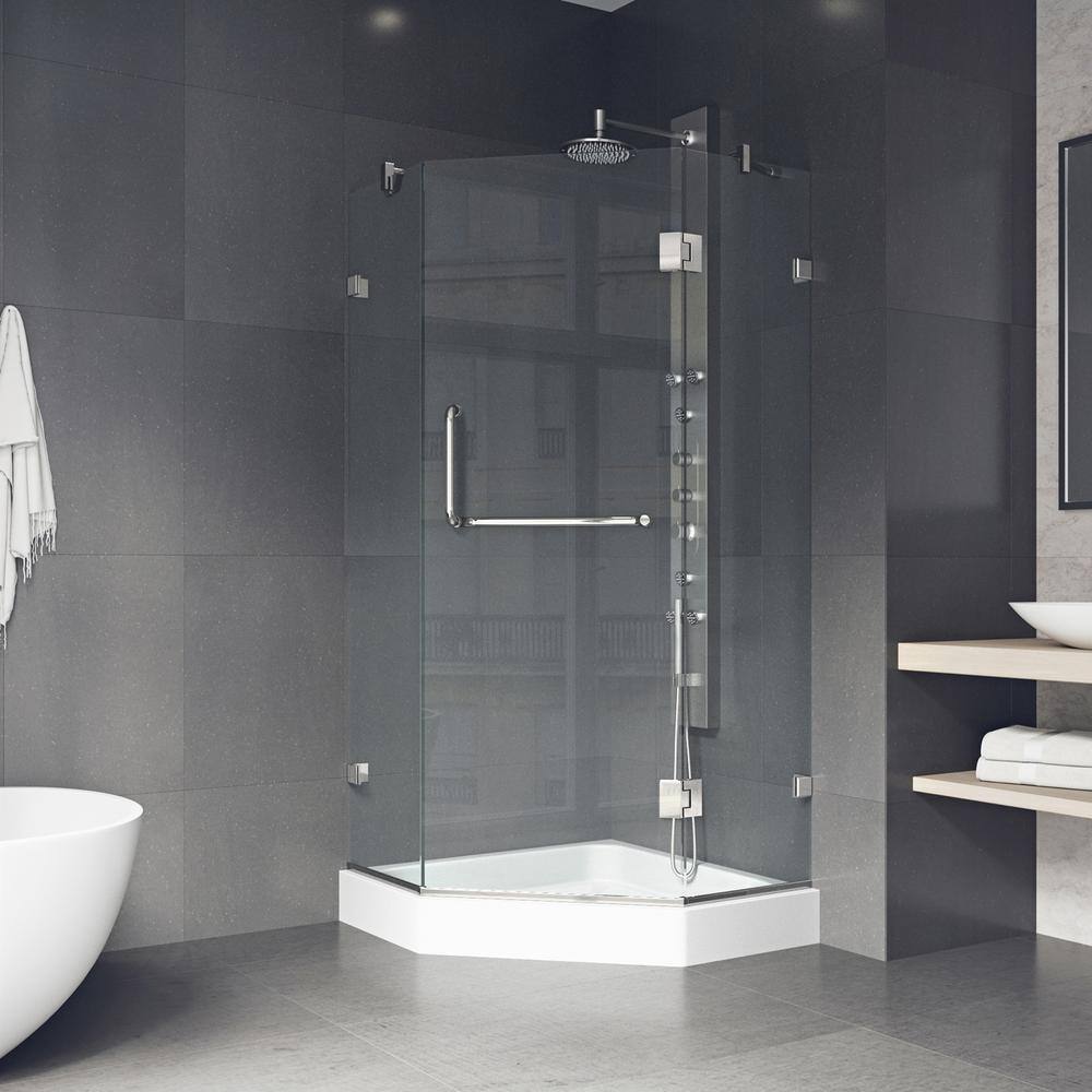 Piedmont 40'' Brushed Nickel Frameless Neo-Angle Shower Enclosure