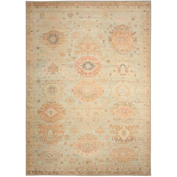Vintage Washables Sage Multicolor 4 ft. x 6 ft. Medallion Traditional Area Rug