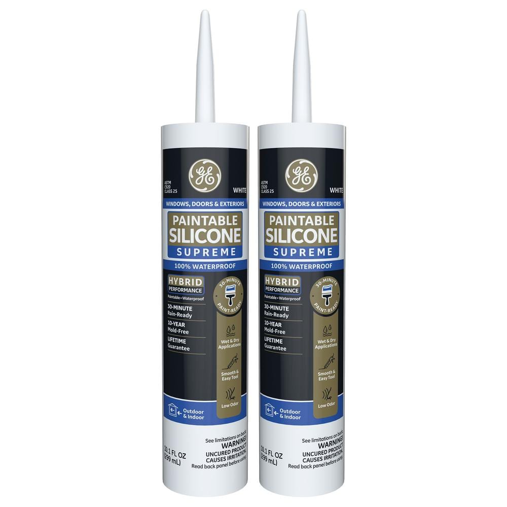 9.5 oz. White Paintable Silicone Supreme Exterior Window and Door Sealant (