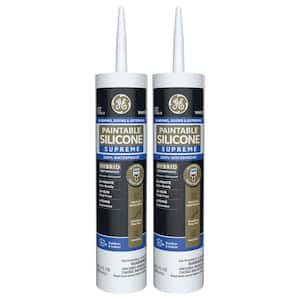 9.5 oz. White Paintable Silicone Supreme Exterior Window and Door Sealant (2-Pack)
