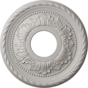1 in. x 12-1/8 in. x 12-1/8 in. Polyurethane Palmetto Ceiling Medallion, Ultra Pure White