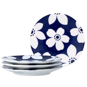 Bluefjord 6.5 in. (Blue) Porcelain Coupe Appetizer Plates, (Set of 4)
