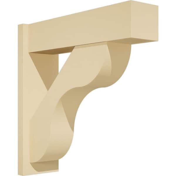 Ekena Millwork Carmel 7 in. W x 24 in. H x 24 in. D Signature Urethane Polyurethane Outlooker with Block Ends